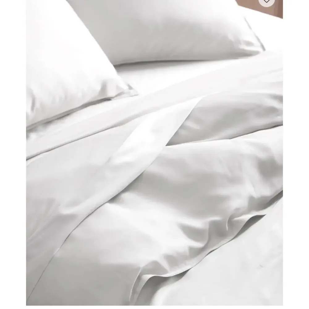NEW Quince Bamboo Duvet Cover Set + SHAMS  Full Queen White - NO INSERT